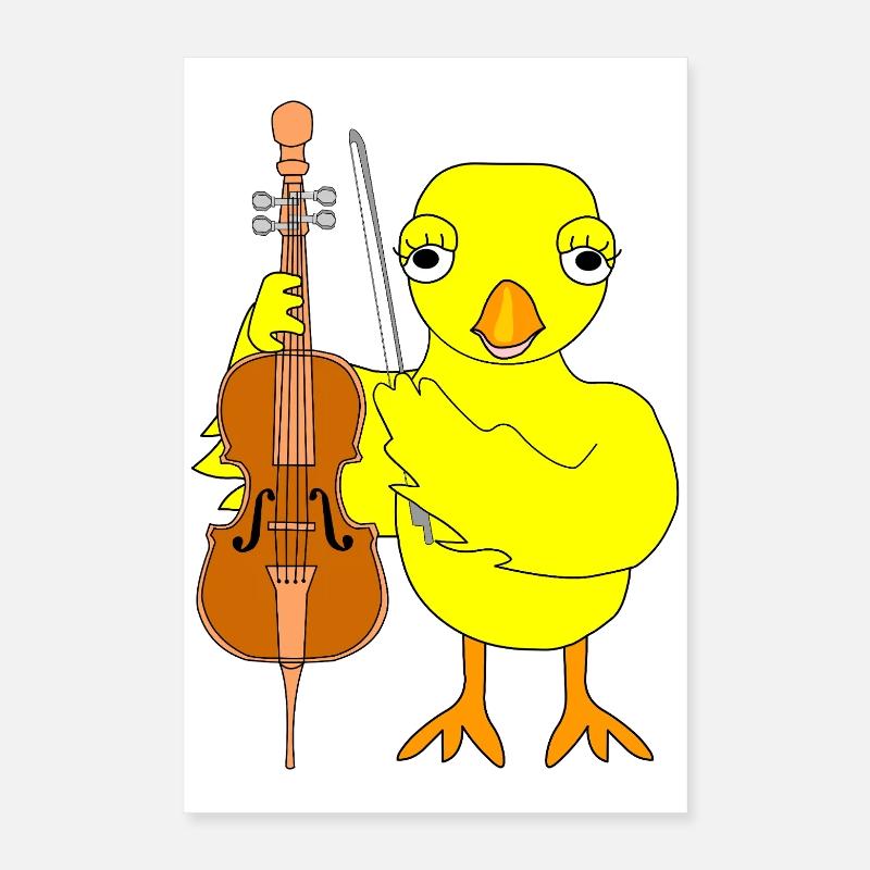 Violoncelle Poussin Poster 40 x 60 cm
