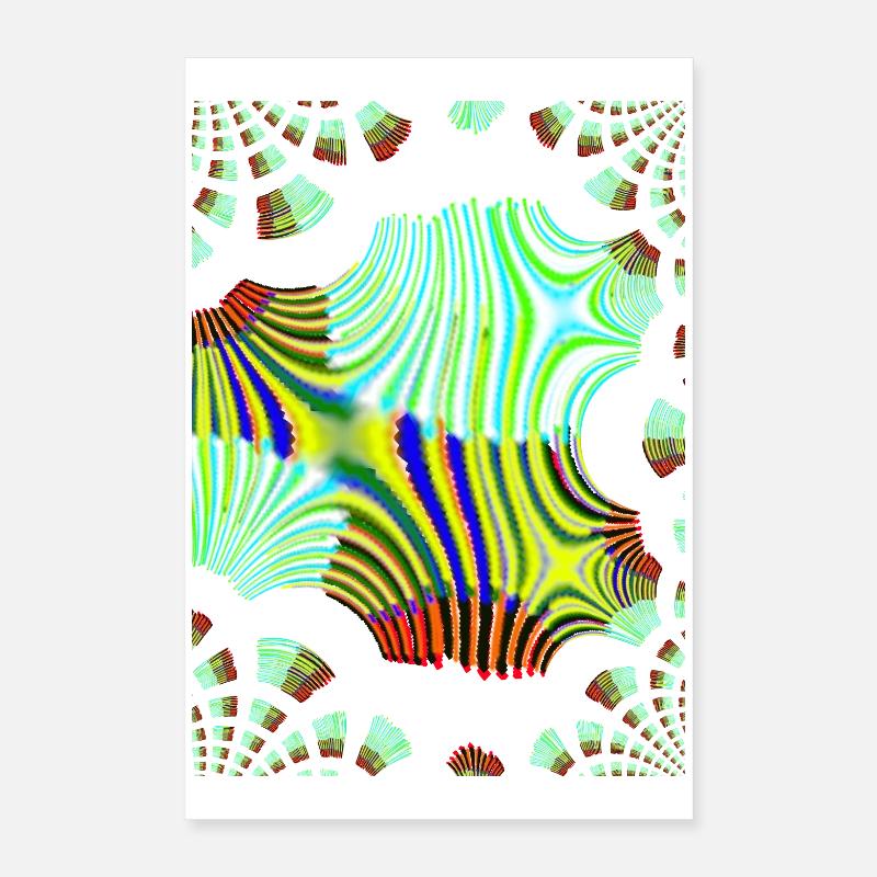 Motif de vagues néon psychédéliques Poster 40 x 60 cm