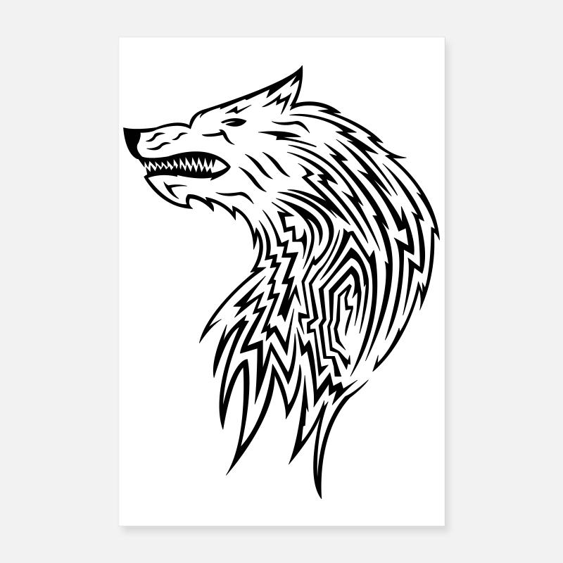 wolf_tribal Poster 40 x 60 cm