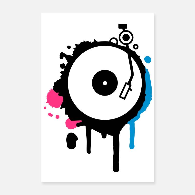 une table tournante et bras de lecture des graffit Poster 40 x 60 cm