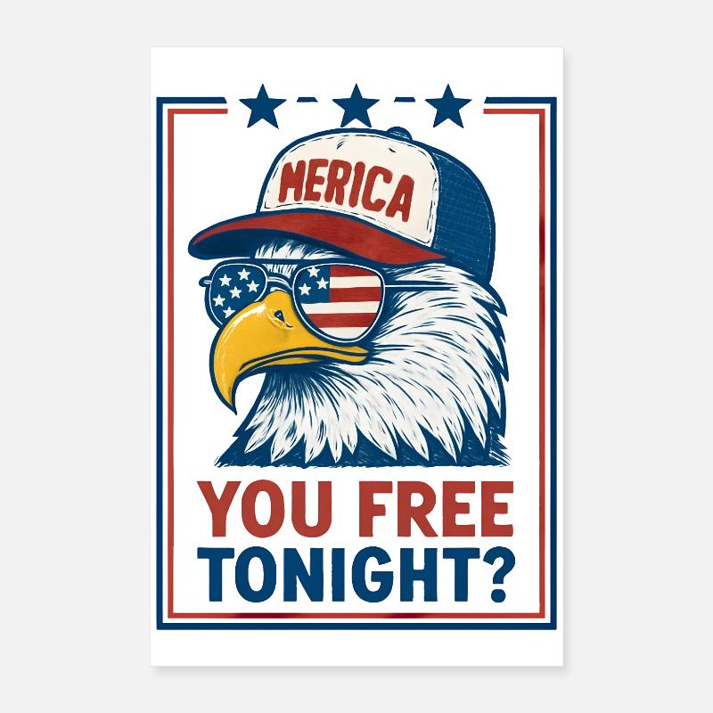 Tu es libre ce soir, Eagle, 4 juillet Poster 40 x 60 cm
