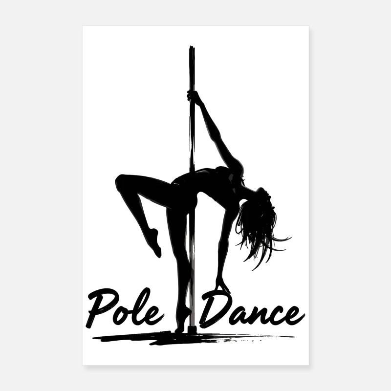 Pole Dance Poledancerin Silhouette Geschenk Poster 40x60 cm