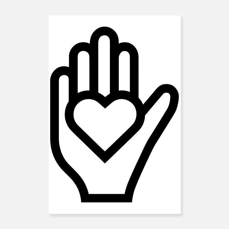 Hand Herz Poster 40x60 cm