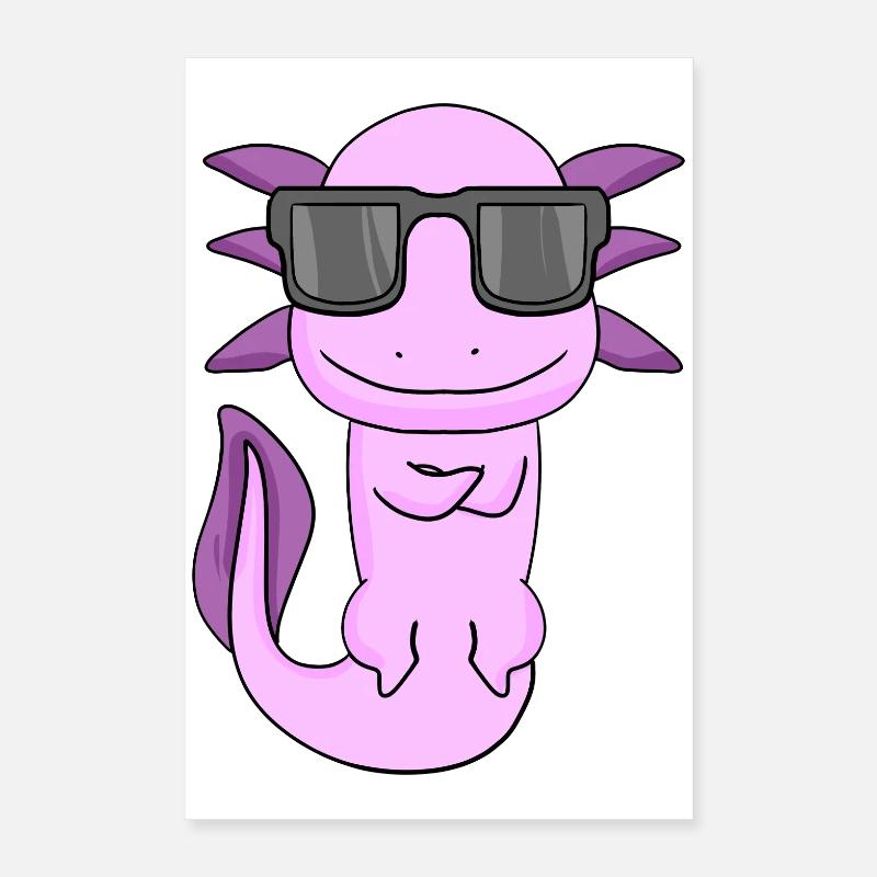 Axolotl with sunglasses Poster 16" x 24" (40x60 cm)