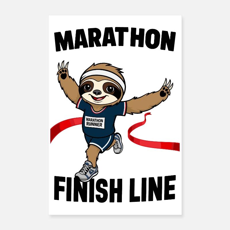 Faultier Marathonläufer Poster 40x60 cm