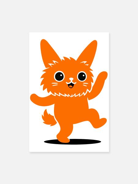Funny animal character with big eyes - Poster 16" x 24" (40x60 cm) - white - Front