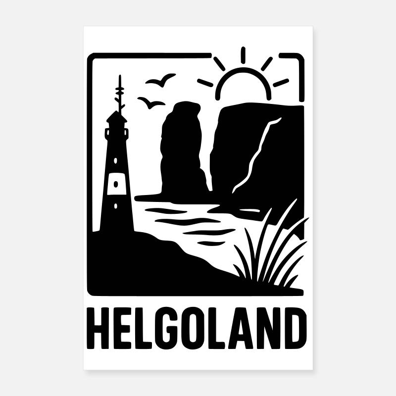Helgoland Silhouette Poster 40x60 cm