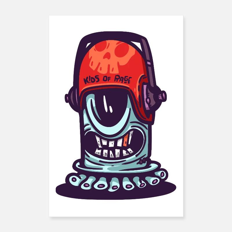 Skull Space Helmet Poster 16" x 24" (40x60 cm)