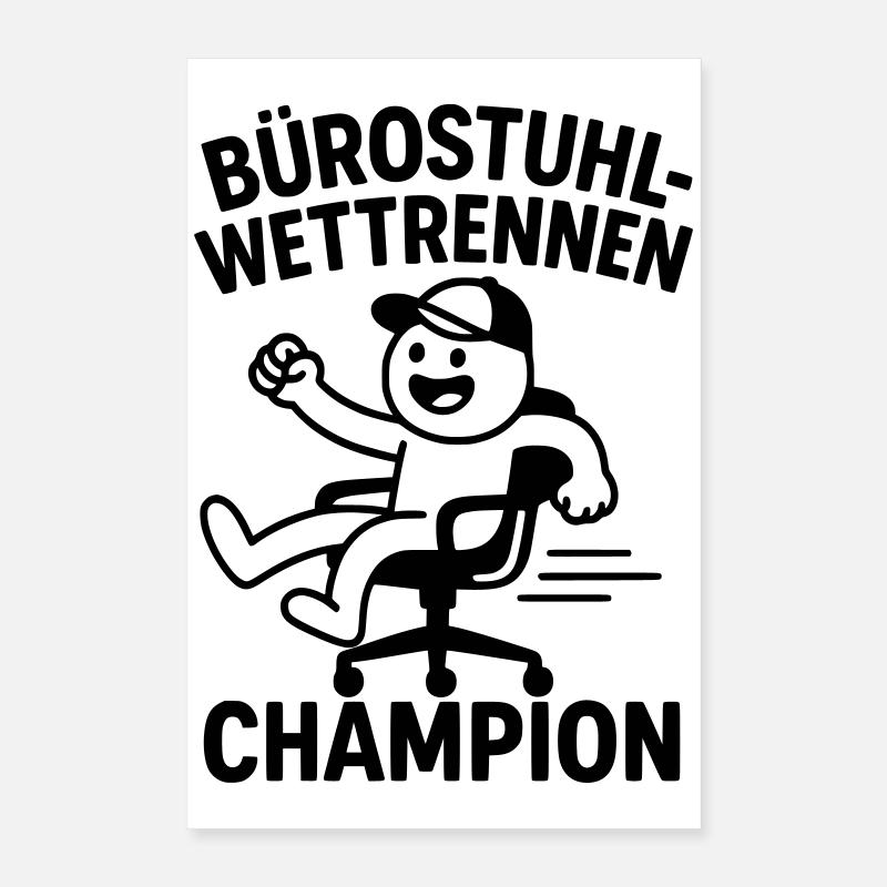 Champion de course en chair de bureau Poster 40 x 60 cm