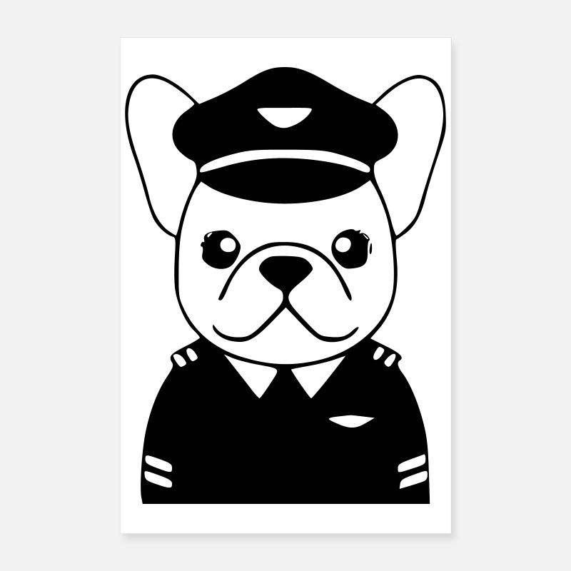 Uniforme de pilote français noir Poster 40 x 60 cm