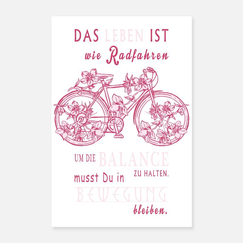 La vie est comme le vélo Poster 40 x 60 cm