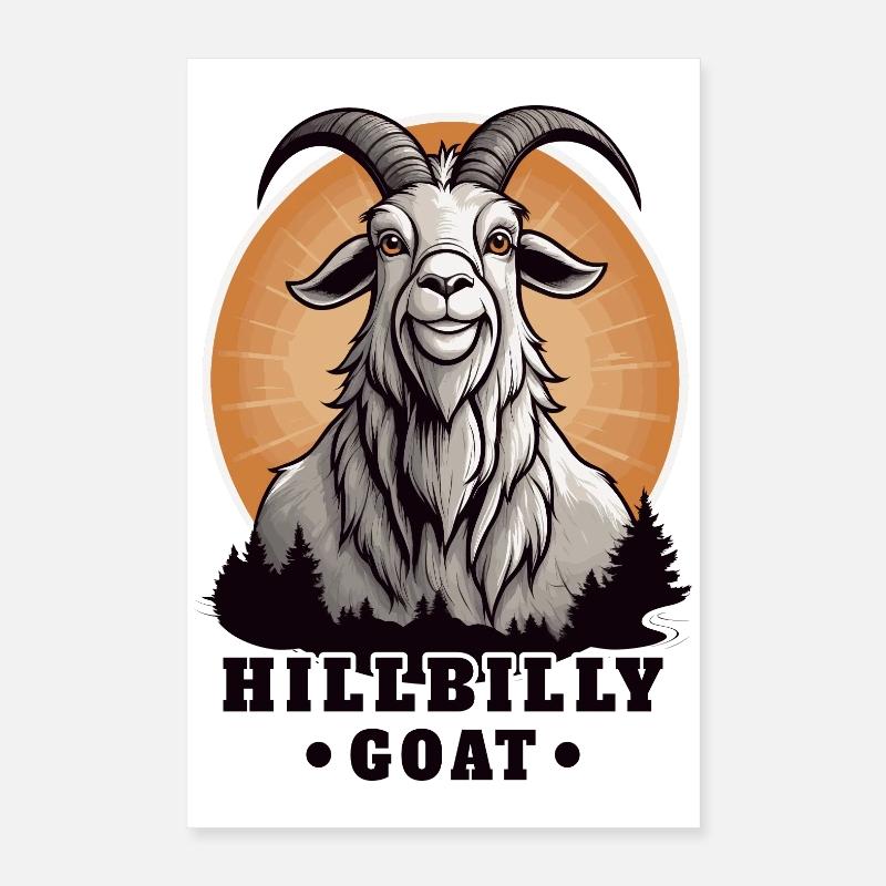 Chèvre Hillbilly billy Poster 40 x 60 cm
