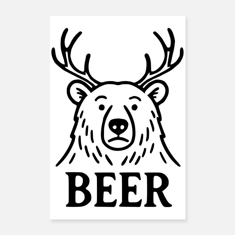 Der Bier-Hirsch-Bär Poster 40x60 cm