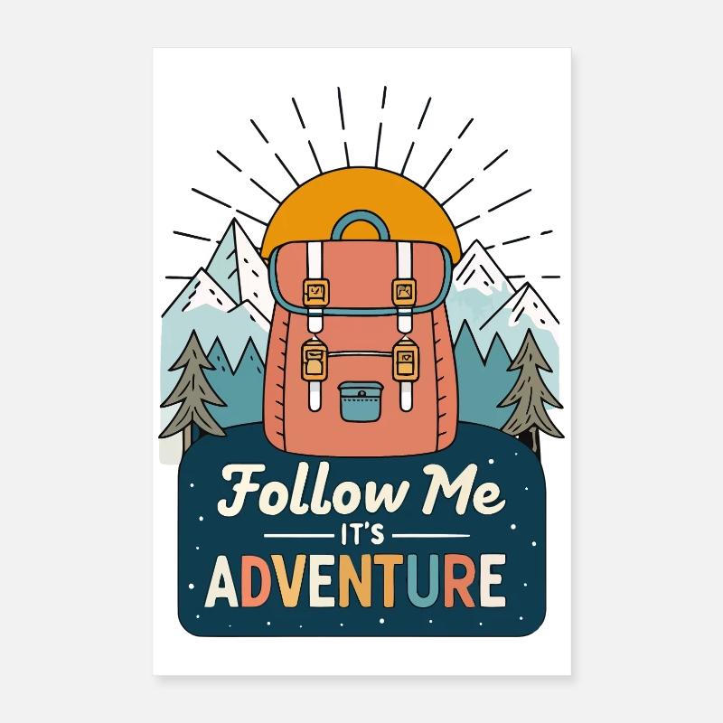 Hiking and mountain adventure backpack Poster 16" x 24" (40x60 cm)