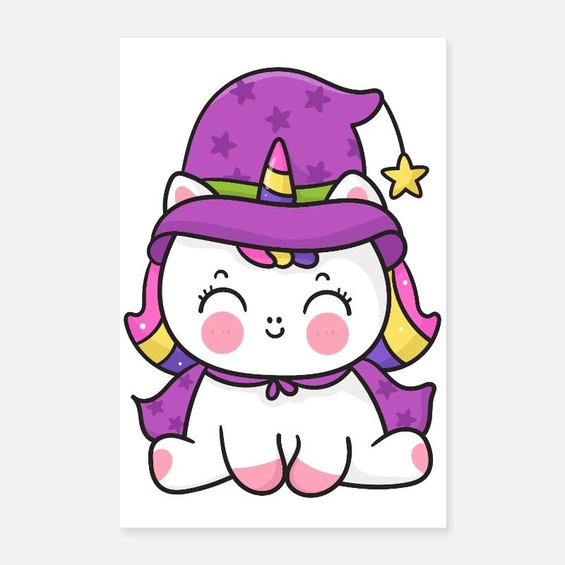 Zauberer Kätzchen Einhorn Poster 40x60 cm