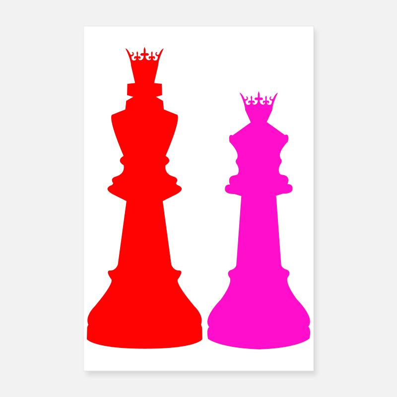 Double Chess Queen Silhouettes Poster 40 x 60 cm