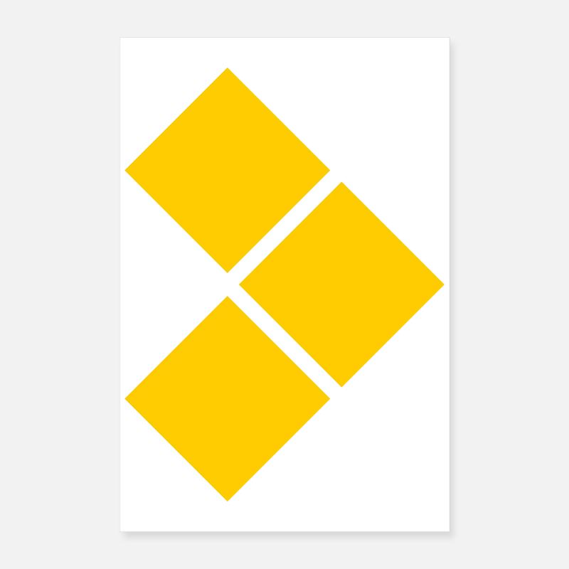 Geometric Yellow Diamond Grid Poster 16" x 24" (40x60 cm)