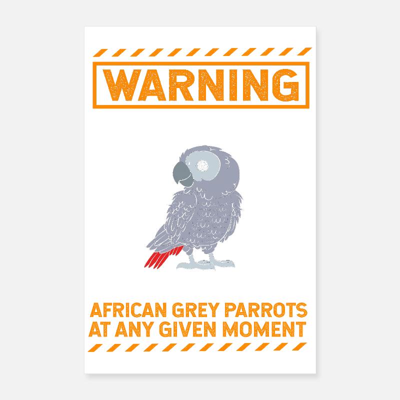 Parrot Grey Poster 16" x 24" (40x60 cm)