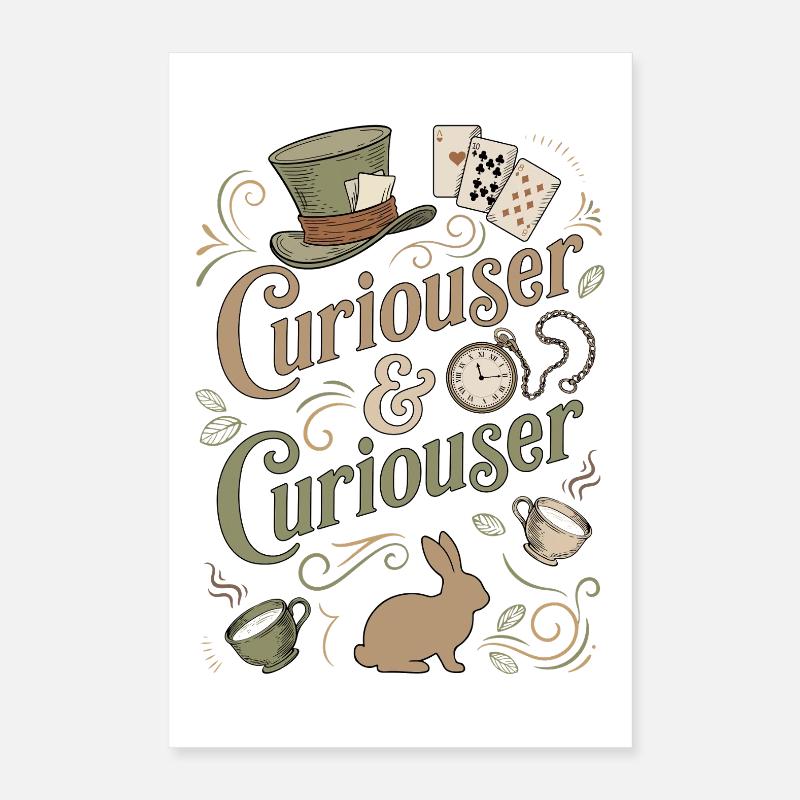 Alice Immer Neugieriger ("Curiouser") Poster 40x60 cm