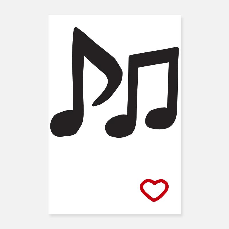 Heart Melody Notes Design Poster 16" x 24" (40x60 cm)