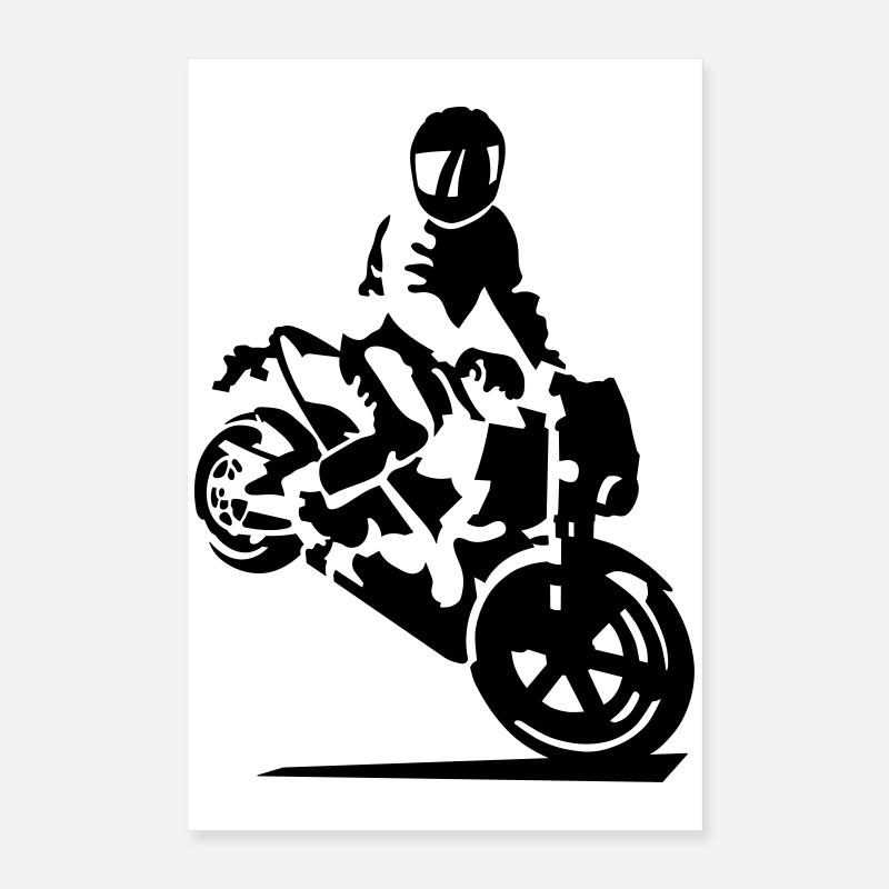Motorrad stunt Poster 40x60 cm
