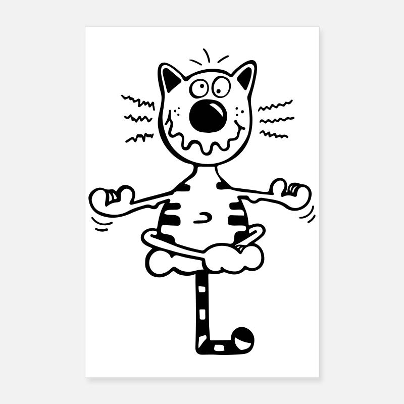 Fitness Katze Poster 40x60 cm