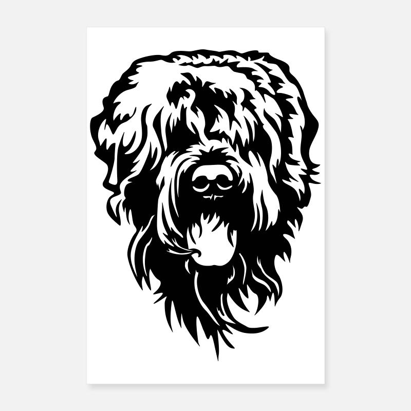 Russian Terrier Head Poster 16" x 24" (40x60 cm)
