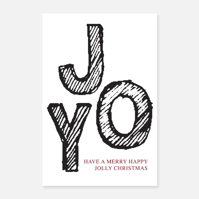 JOY Christmas Joy Lettering Poster 16" x 24" (40x60 cm)