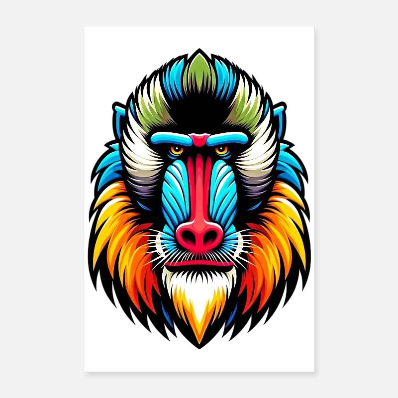 Mandrill-Affe Poster 40x60 cm
