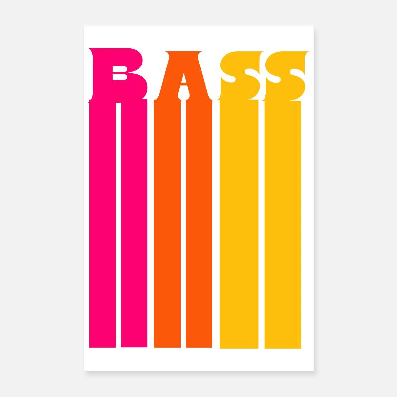 Chœur Basse Voix Rétro Rayures Poster 40 x 60 cm