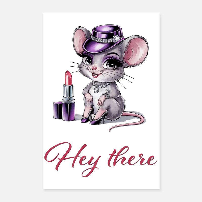 Heiße Maus mit Glamour & Lippenstift Poster 40x60 cm
