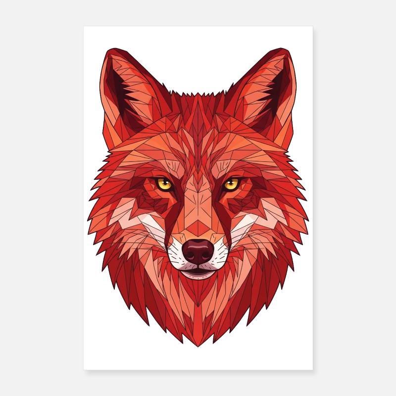 Polygonaler Fuchs Kopf Poster 40x60 cm