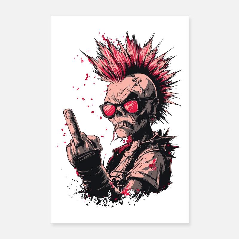 Punk Skeleton Style Poster 40x60 cm