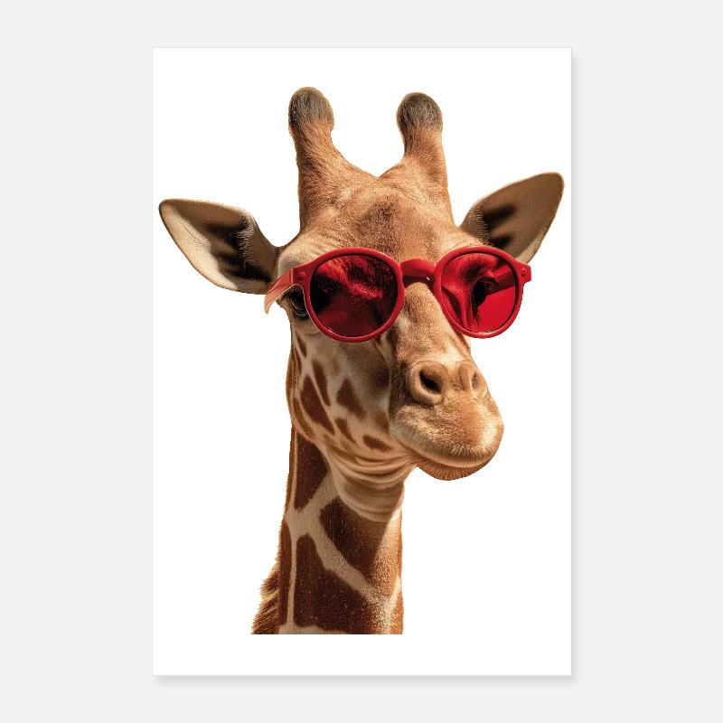 Lunettes de soleil girafe Poster 40 x 60 cm