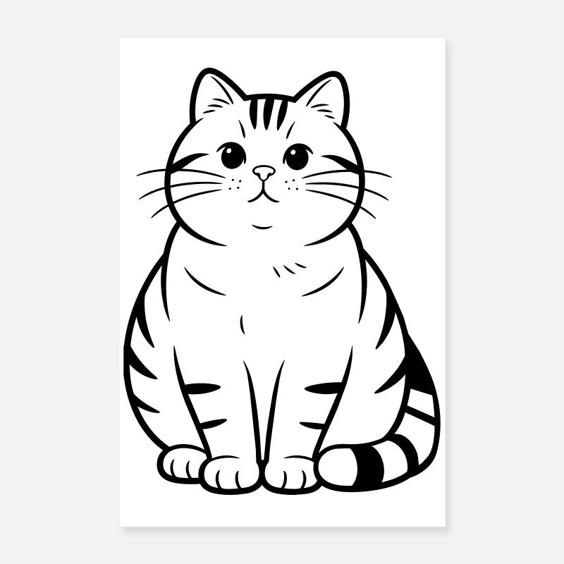 dicke süße Katze Poster 40x60 cm