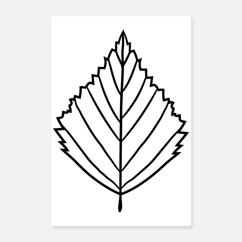 silhouette birch leaf tree plant shape clip art desig Poster 16" x 24" (40x60 cm)