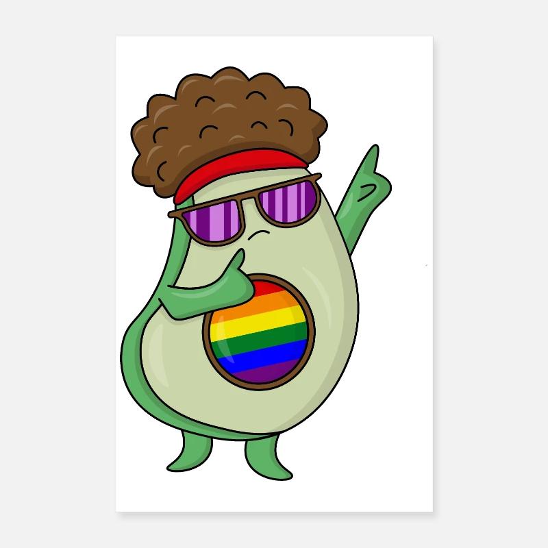 LGBT Avacado Regenbogen Poster 40x60 cm