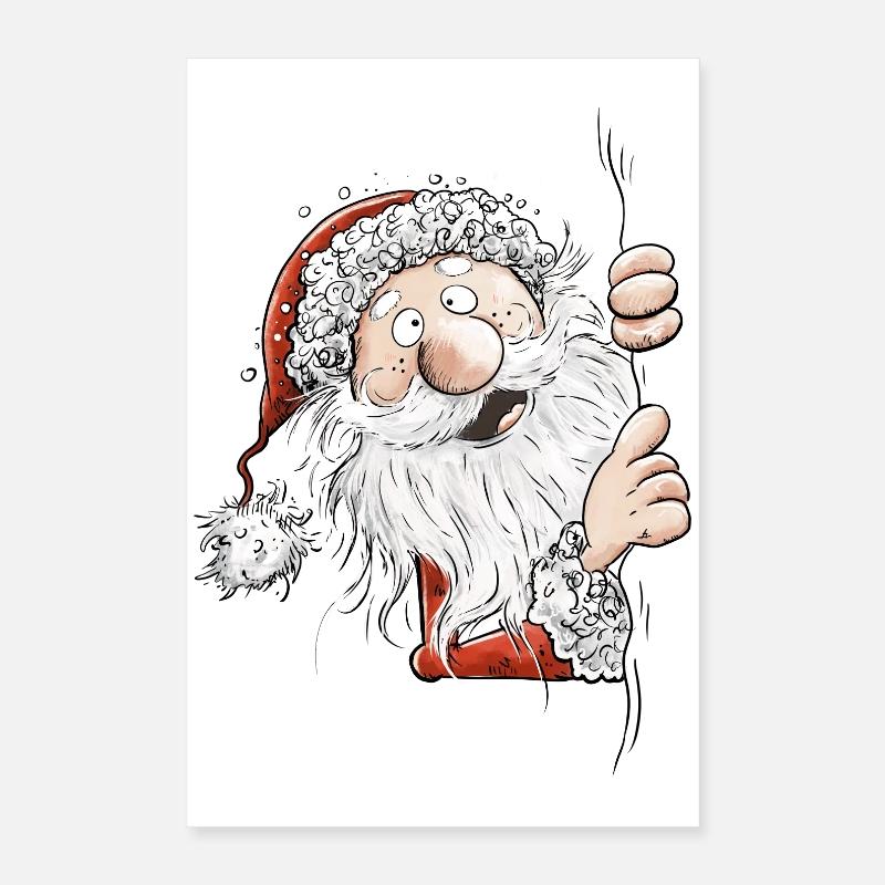 Lustiger Weihnachtsmann I Nikolaus Poster 40x60 cm