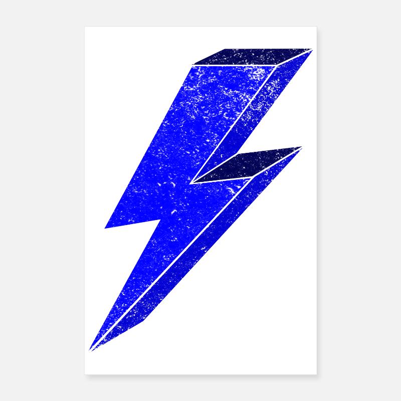 Blauer Blitz-Design für Dynamik 3D Poster 40x60 cm