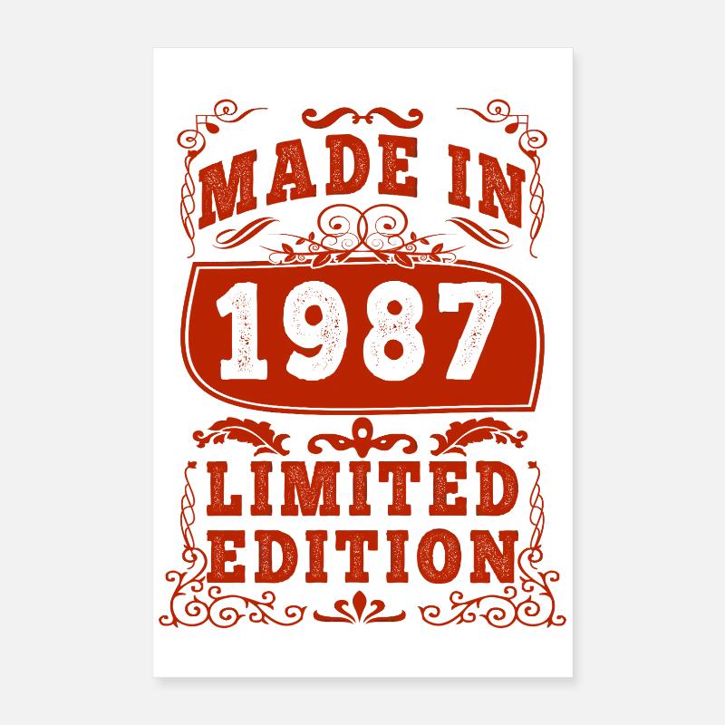 Made in 1987 Edition Limitée Vintage Poster 40 x 60 cm