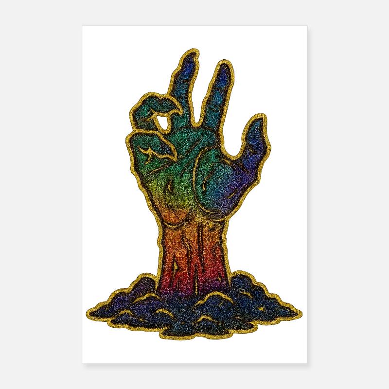 Main arc-en-ciel Halloween Poster 40 x 60 cm