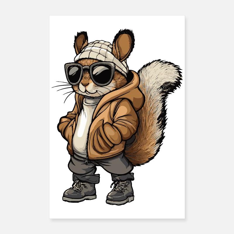 Eichhörnchen Cool Winter Poster 40x60 cm