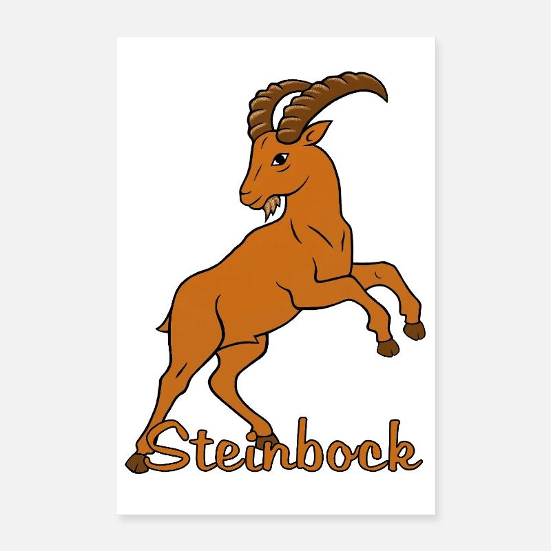 Sternzeichen Steinbock mit Schriftzug Poster 40x60 cm
