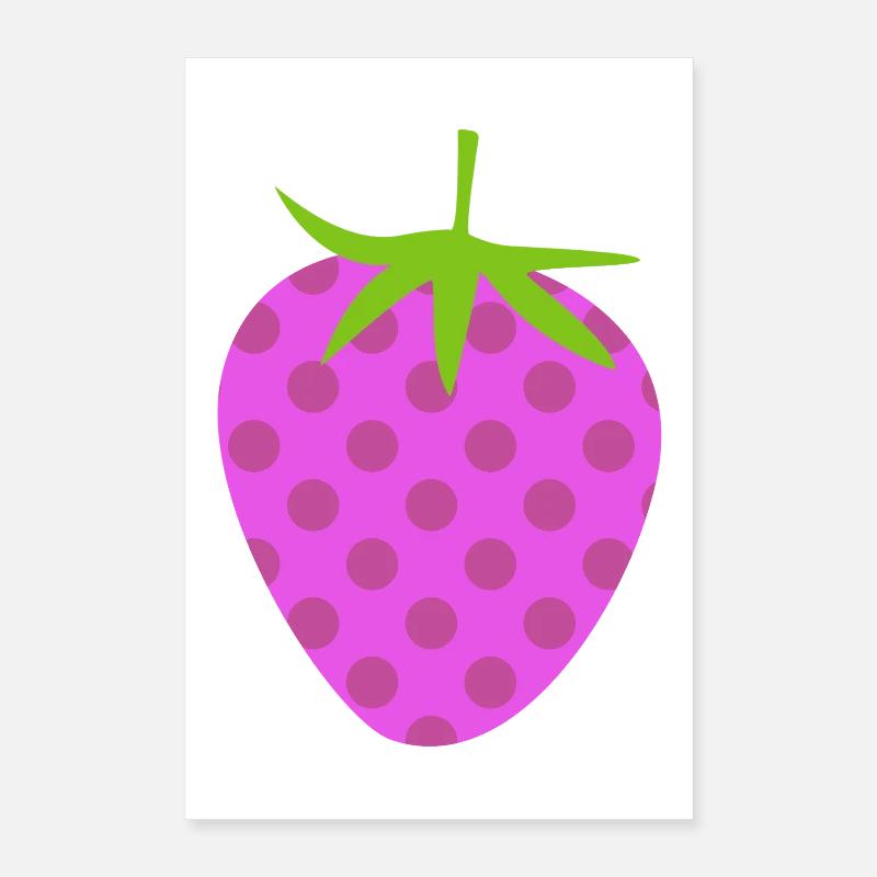 Motif de points fraise Points de fruits Points roses Poster 40 x 60 cm