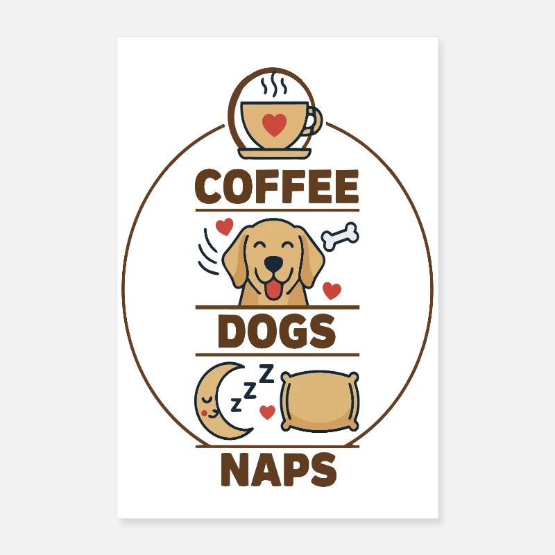 Coffee Dogs Nickerchen-Duo Poster 40x60 cm