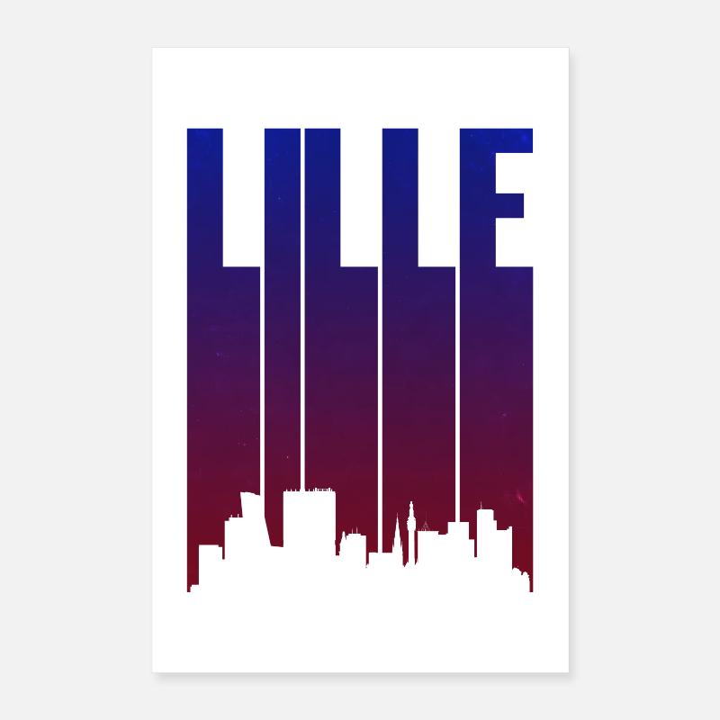 Lille Skyline Gradient Poster 40x60 cm