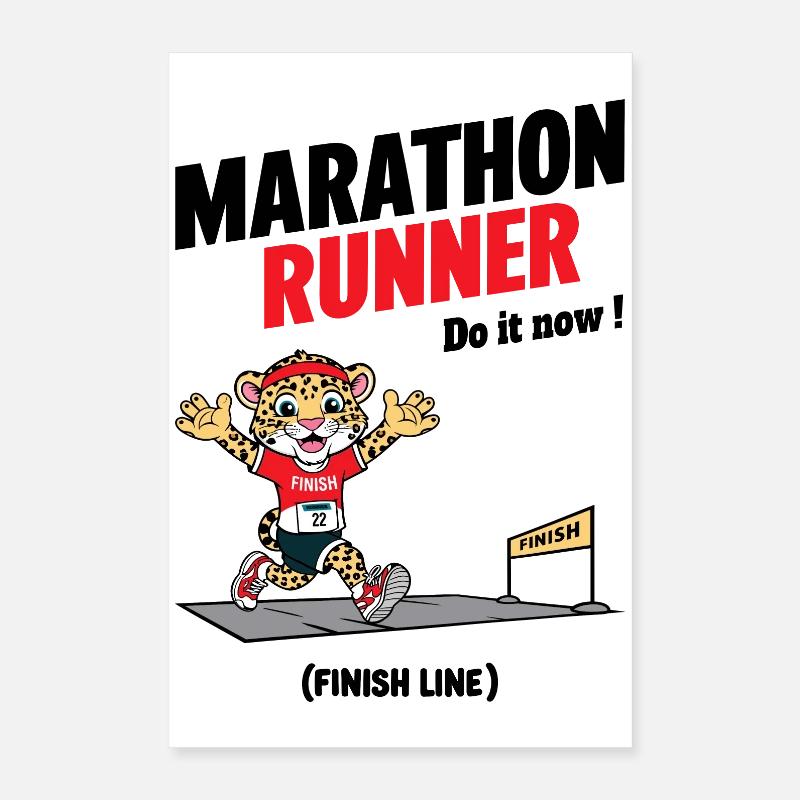 Marathonien léopard Poster 40 x 60 cm