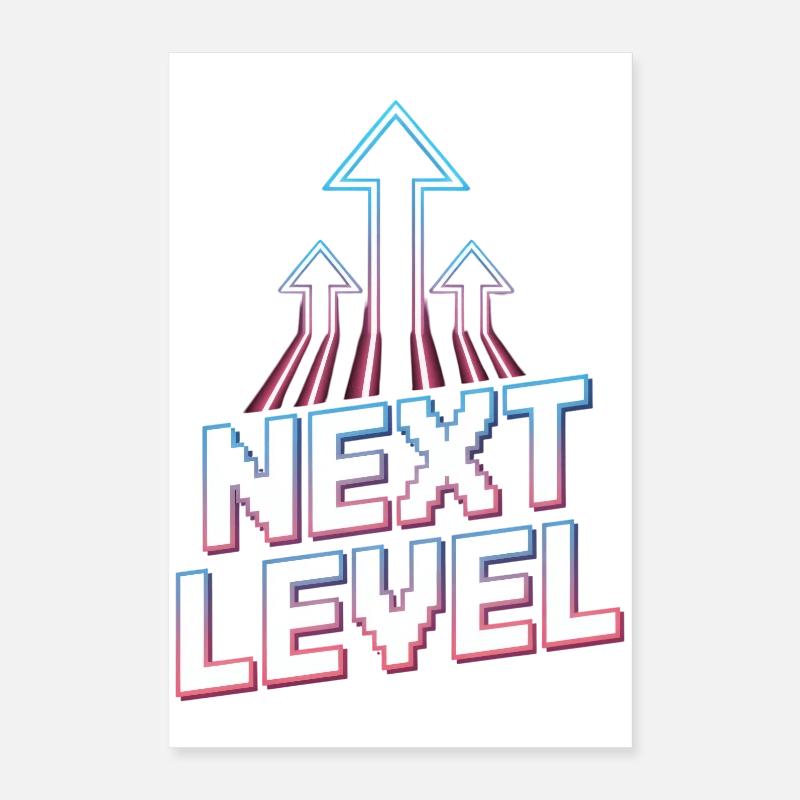 Next Level Gamer Pixel Retro Aufstieg Pfeile Poster 40x60 cm