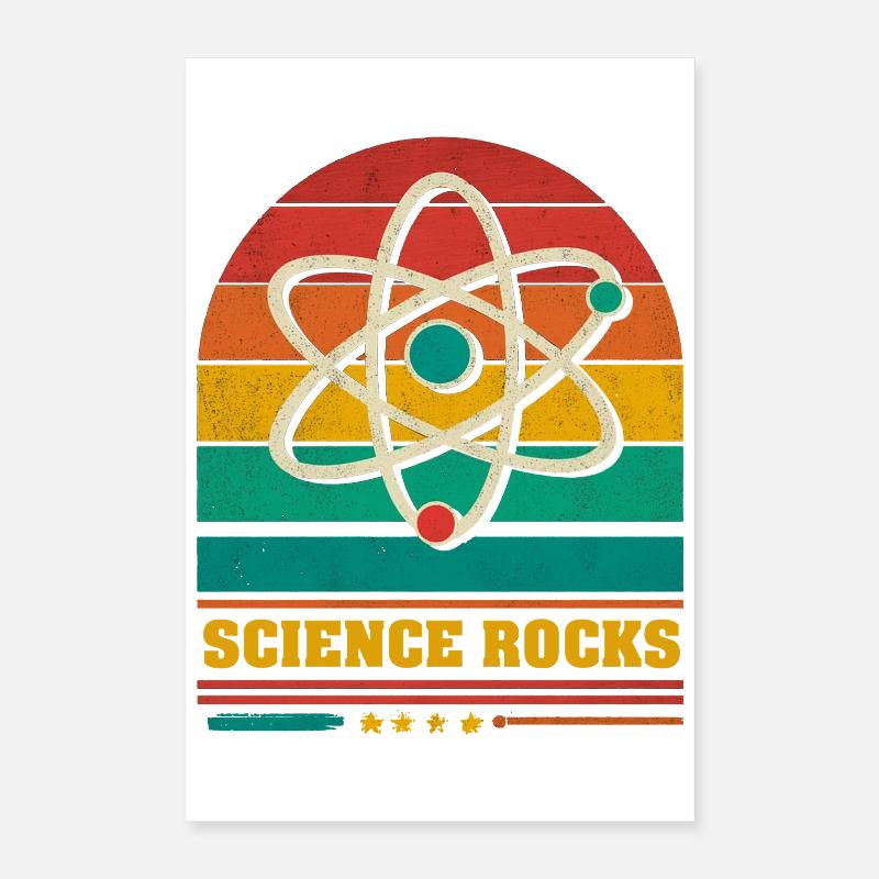La science dans l’atome arc-en-ciel Poster 40 x 60 cm