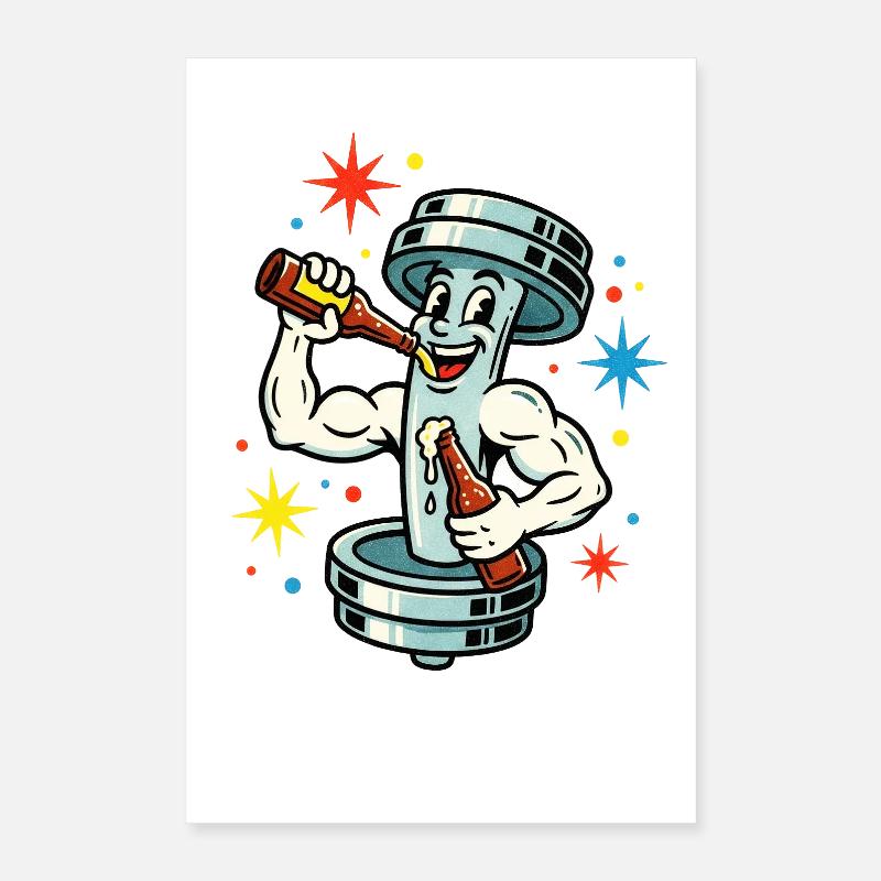 Entraînez-vous dur, faites la fête plus dur. Poster 40 x 60 cm